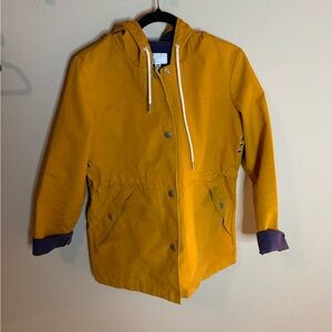 Volcom Mustard Yellow Hooded Jacket Coat Size S